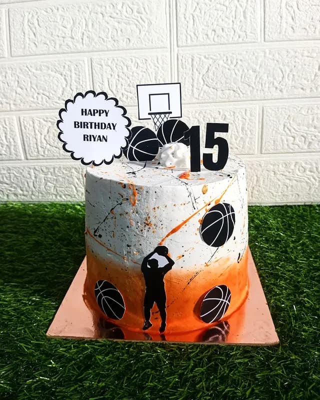 Basketball Birthday Cake — custom cake by Sweet Bites Goa