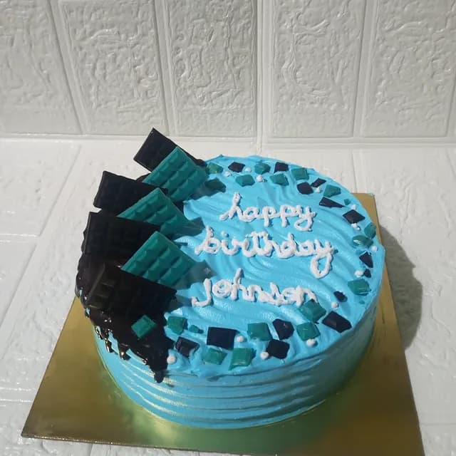 Blue Chocolate Bar Cake view 2