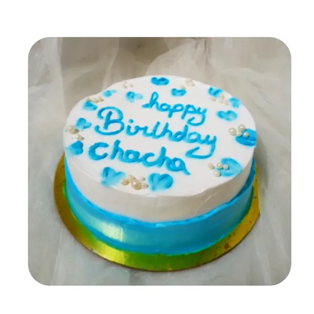 Blue White Heart Cake view 2