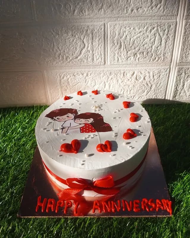 Anniversary heart cake Goa — cream heart cake by Sweet Bites Muskan