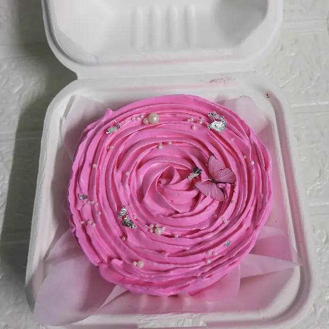Cream Rose Cake — custom cake by Sweet Bites Goa