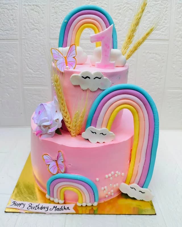 Double Layered Rainbow Cake view 3