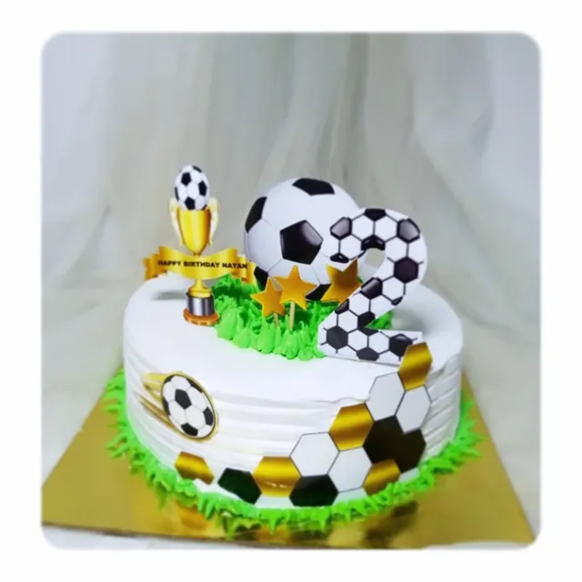 Football Design Cream Cake view 2