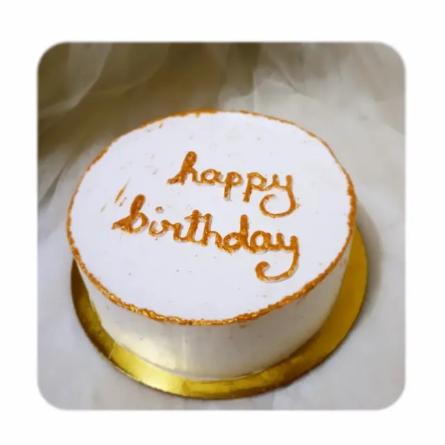 Golden Cream Birthday Cake — birthday cake in Goa by Sweet Bites