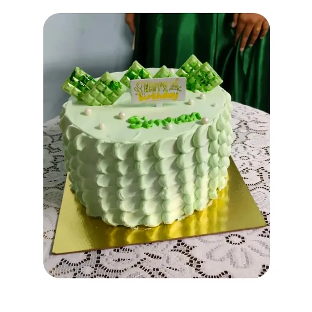 Green Chocolate Birthday Cake — custom cake by Sweet Bites Goa