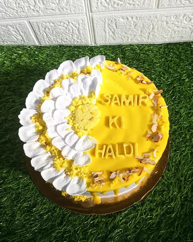 Haldi Design Cake — haldi cake in Goa by Sweet Bites