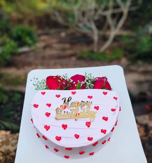 Half Sphere Cream Cake — custom cake by Sweet Bites Goa