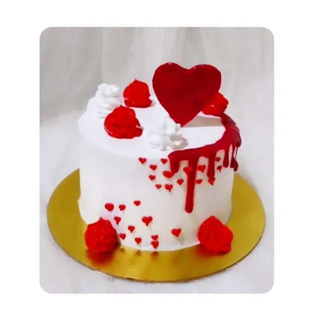 Heart Red Syrup Cake — custom cake in Goa by Sweet Bites