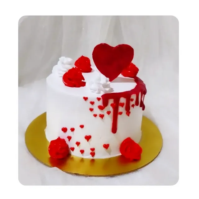 Heart Red Syrup Cake view 2