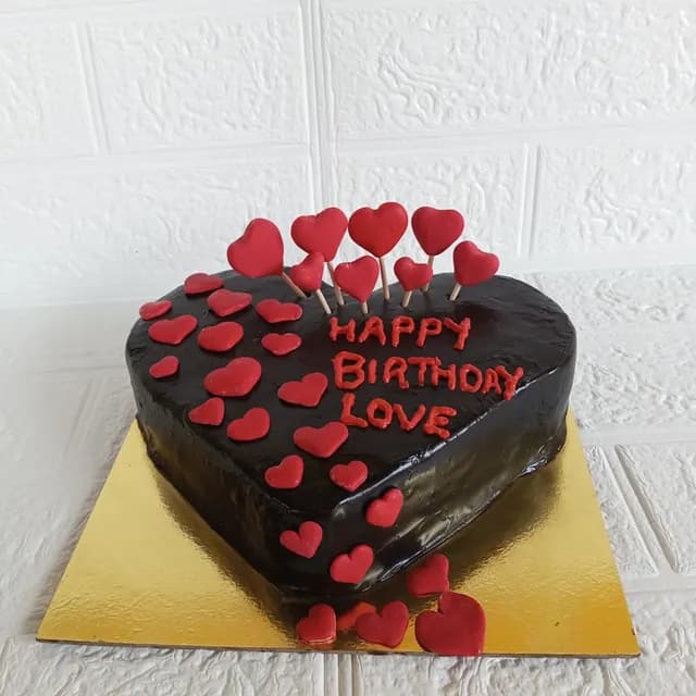 Heart Stairs Chocolate Cake — custom cake by Sweet Bites Goa