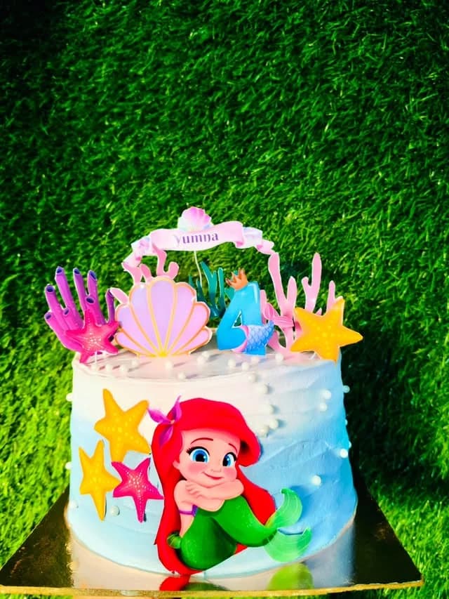 Mermaid cake Goa — teal ombré kids birthday cake by Sweet Bites Muskan