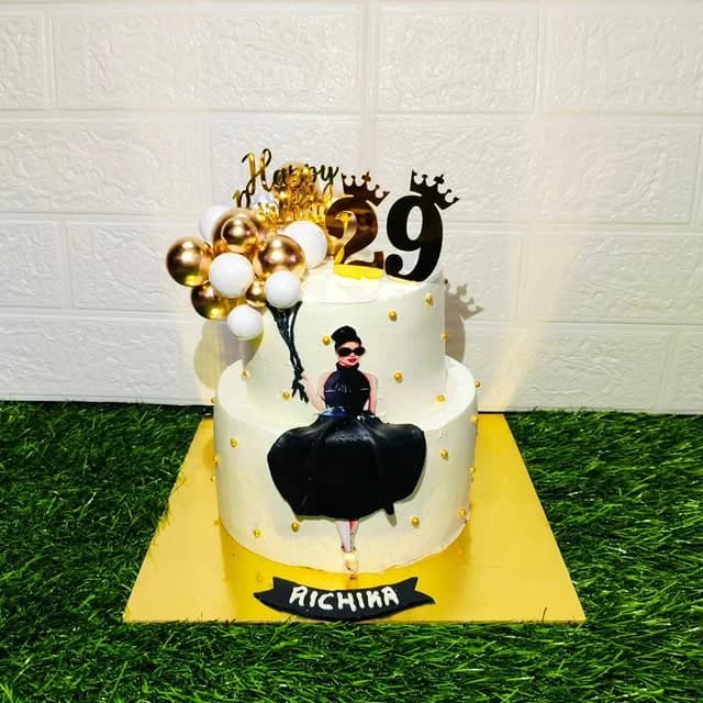 Modern Design Birthday Cake — custom cake by Sweet Bites Goa