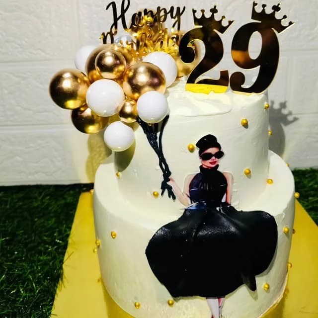 Modern Design Birthday Cake view 3