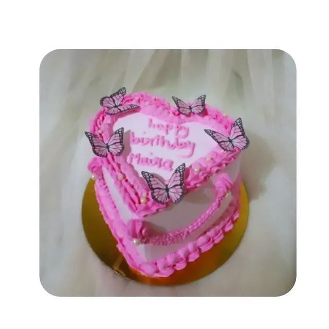 Pink Butterfly Birthday Cake view 3