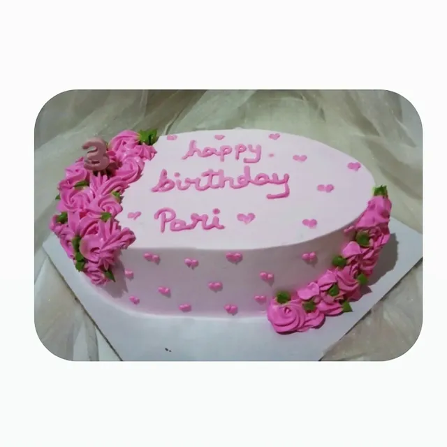 Pink Flower Special Cake view 2