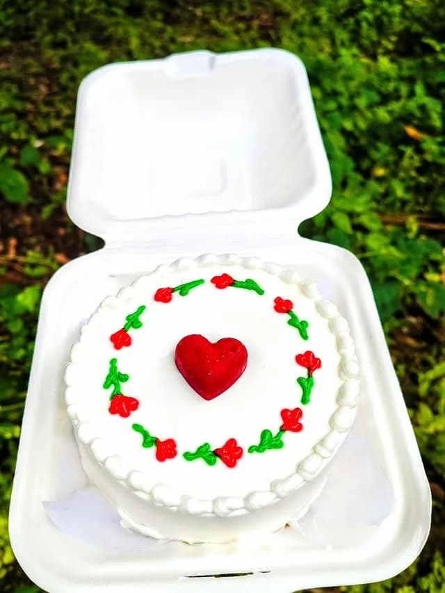Red Cream Heart Cake — custom cake in Goa by Sweet Bites