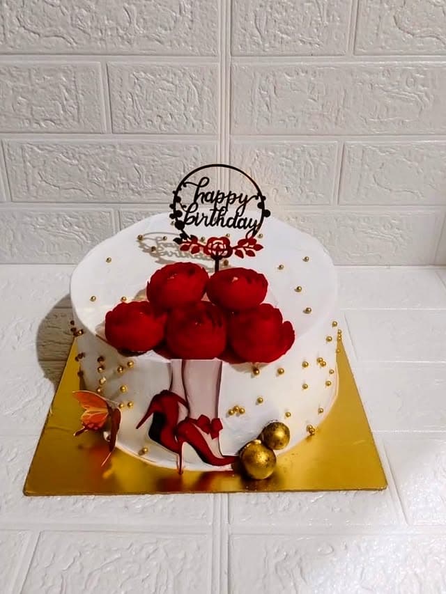 Red Sphere Birthday Cake — birthday cake in Goa by Sweet Bites