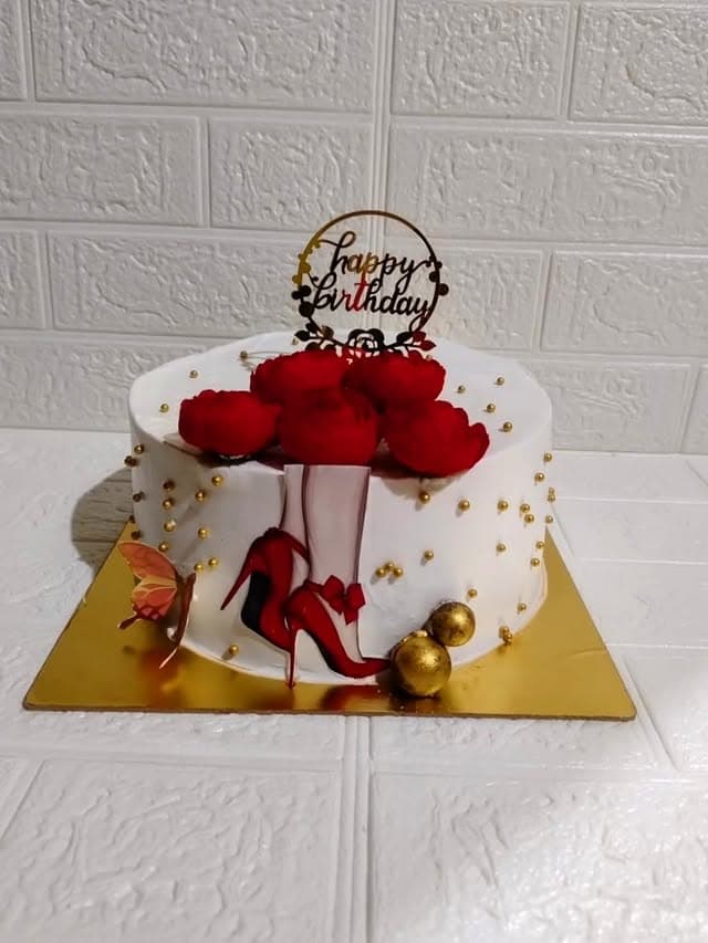 Red Sphere Birthday Cake view 2