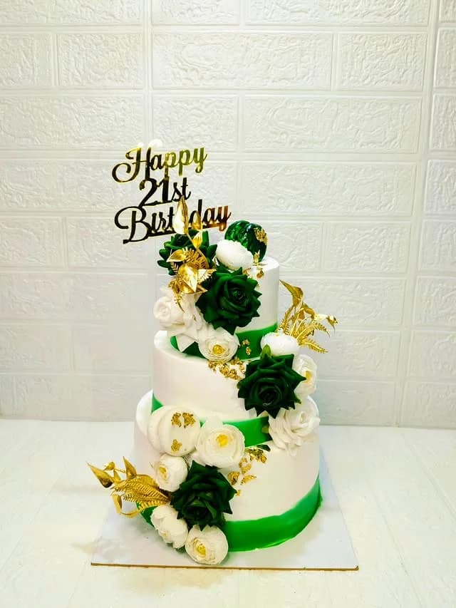 Three Layered Birthday Cake — custom cake by Sweet Bites Goa