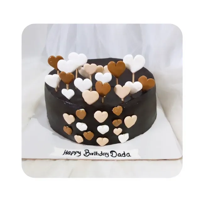 White Chocolate Heart Birthday Cake view 2