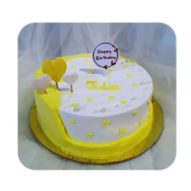 Yellow Cream Birthday Cake — birthday cake in Goa by Sweet Bites