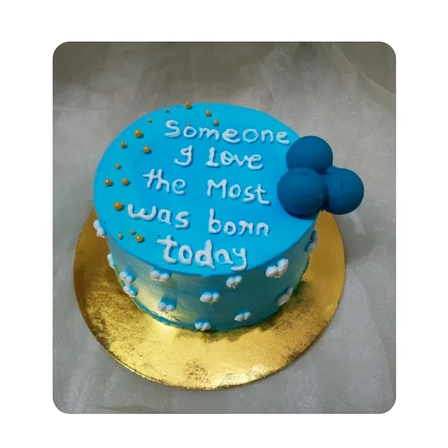 Blue Cream Cake — custom cake in Goa by Sweet Bites