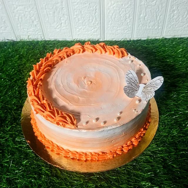 Brown Cream Cake — custom cake by Sweet Bites Goa