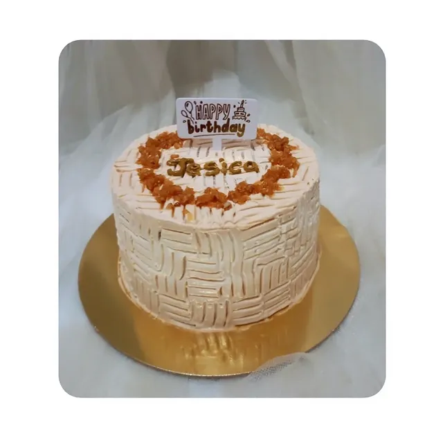 Brown White Cake — custom cake by Sweet Bites Goa