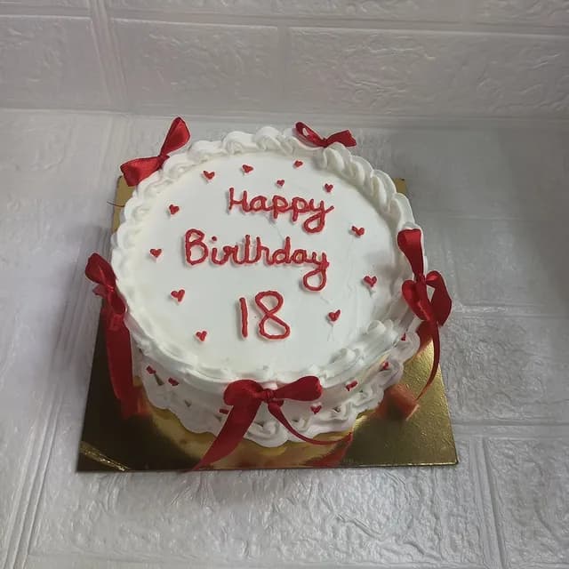 Cream Bow Birthday Cake — birthday cake in Goa by Sweet Bites