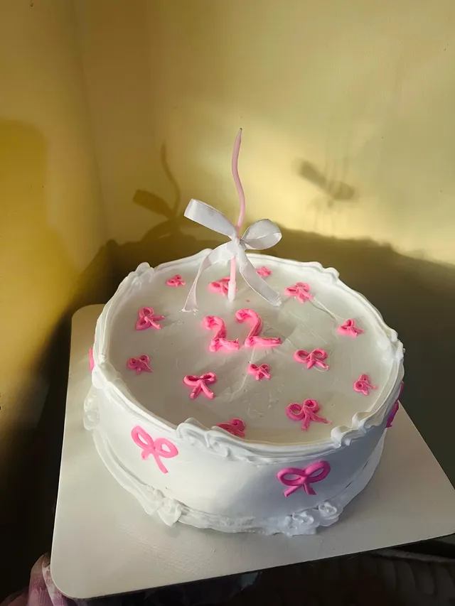 Cream Bow Cake — custom cake by Sweet Bites Goa