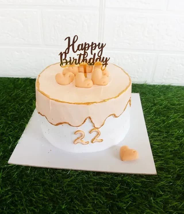 Cream Heart Birthday Cake — birthday cake in Goa by Sweet Bites