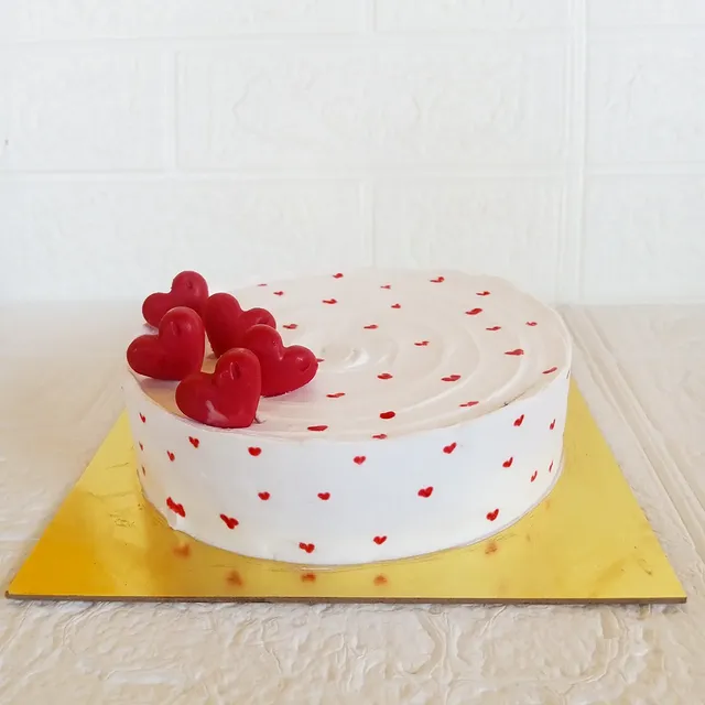 Cream Heart Cake — custom cake in Goa by Sweet Bites