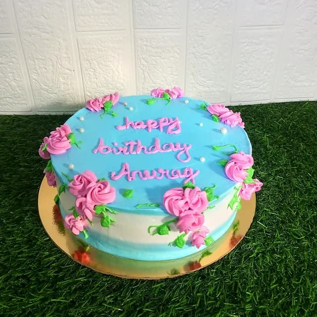 Pink Flower Birthday Cake — birthday cake in Goa by Sweet Bites