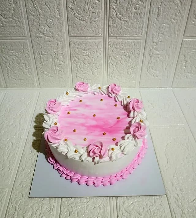 Pink Flower Cake — custom cake in Goa by Sweet Bites