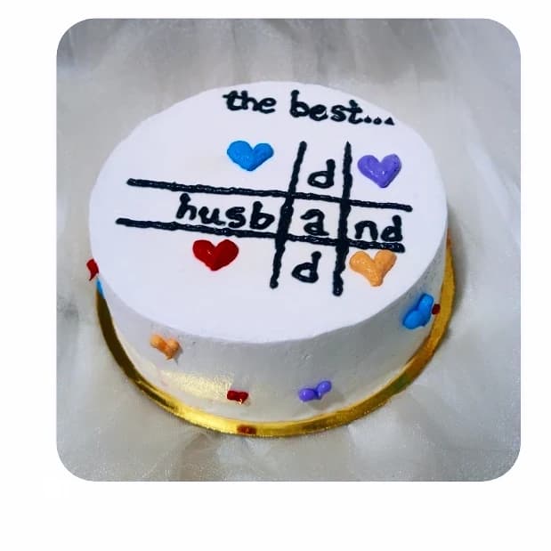 White Cream Birthday Cake — custom cake by Sweet Bites Goa